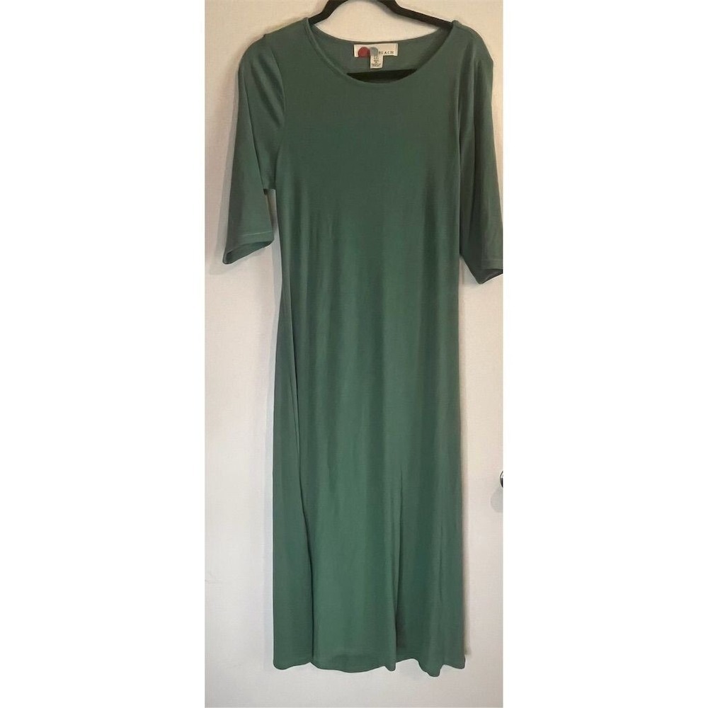 Free People FP Beach Sage Green Backless Tie Maxi Dress Elbow Sleeve Large